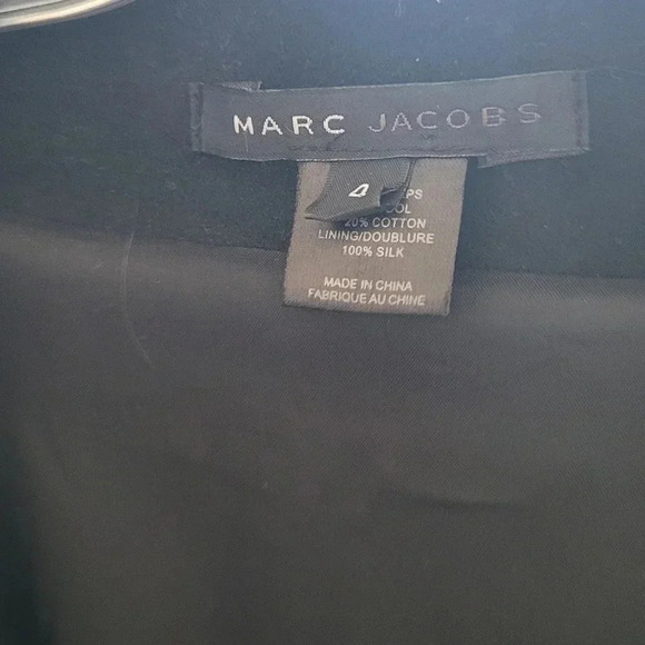 MARC JACOBS BLACK WOOL AND COTTON PONCHO 3/4 SLEEVE BLAZER - Picture 6 of 6